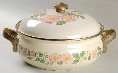 Desert Rose (USA Backstamp) 4 Qt Metal Covered Casserole
