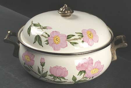 Desert Rose (USA Backstamp) 4 Qt Metal Covered Casserole