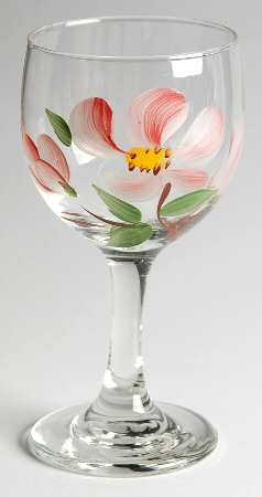 Desert Rose (USA Backstamp) Glassware Libbey Tulip Wine by Franciscan
