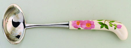 Desert Rose (England and Portugal Backstamp) Gravy Ladle with Stainless Bowl