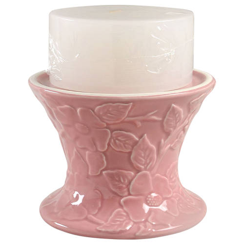 Desert Rose (England and Portugal Backstamp) Pillar Set (Holder and Candle)