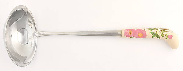 Desert Rose (England and Portugal Backstamp) Soup Ladle with Stainless Bowl