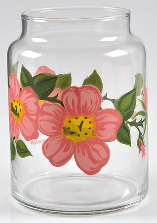 Desert Rose (England and Portugal Backstamp) Medium Glassware Canister No Lid