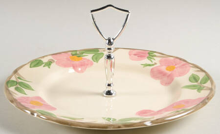 Desert Rose (England and Portugal Backstamp) Round Serving Plate with Handle (DP)