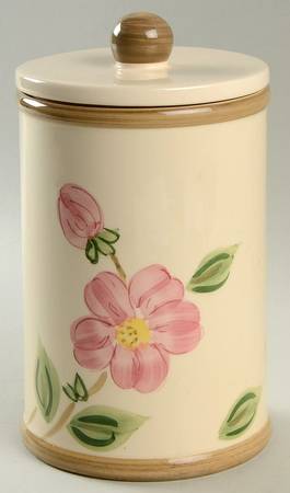 Desert Rose (England and Portugal Backstamp) Extra Large Canister & Lid