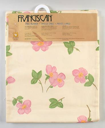 Desert Rose (England and Portugal Backstamp) 14" X 70" Cloth Table Runner