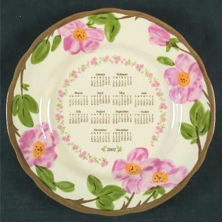 Desert Rose (England and Portugal Backstamp) "2002" Calendar Plate