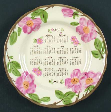 Desert Rose (England and Portugal Backstamp) "2003" Calendar Plate