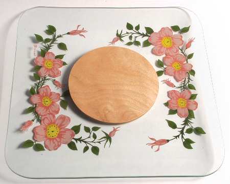 Desert Rose (England and Portugal Backstamp) Glassware Cheese Plate with Board