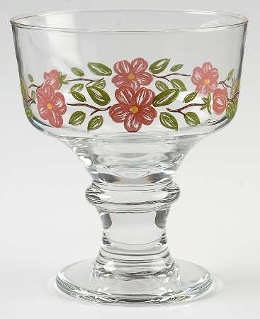 Desert Rose (England and Portugal Backstamp) Glassware Footed Dessert-New Shape
