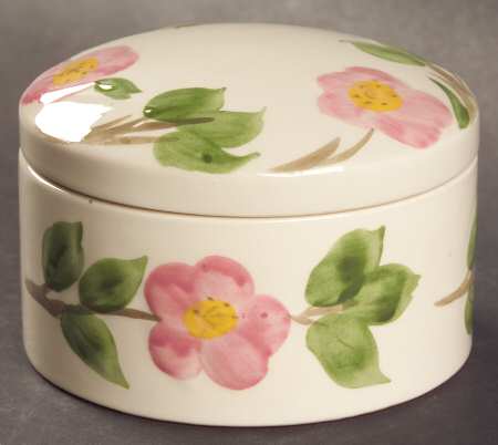 Desert Rose (England and Portugal Backstamp) Round Anniversary Box with Lid