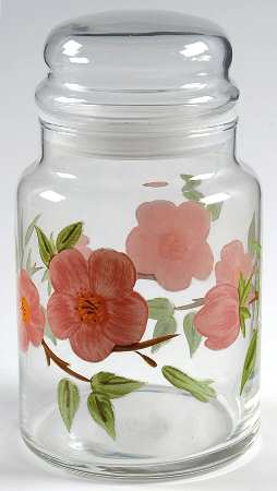 Desert Rose (England and Portugal Backstamp) Medium Glassware Storage Jar & Lid