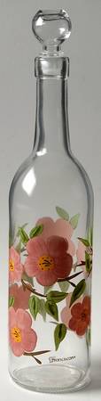 Desert Rose (England and Portugal Backstamp) Glassware Bottle and Stopper