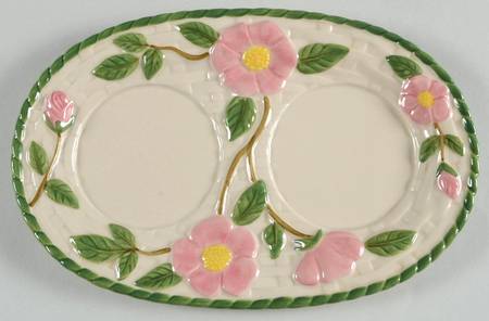 Desert Rose (England and Portugal Backstamp) Tray for Oil and Vinegar with V and O Stopper
