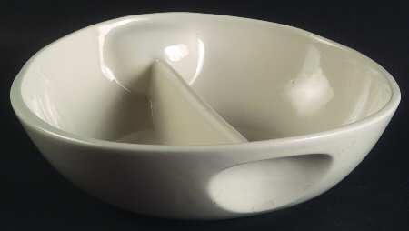 Eclipse White Round Divided Vegetable Bowl