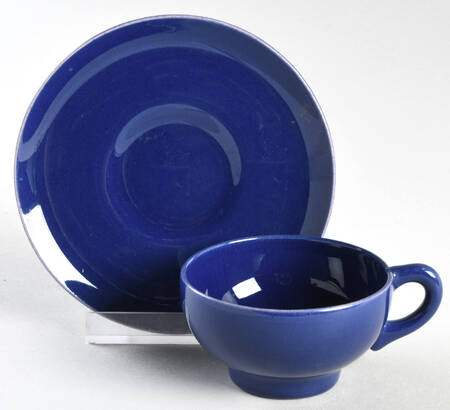 El Patio Cobalt Blue (Glossy) Footed Demitasse Cup & Saucer Set