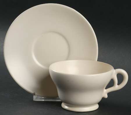 El Patio White (Matte) Footed Cup & Saucer Set