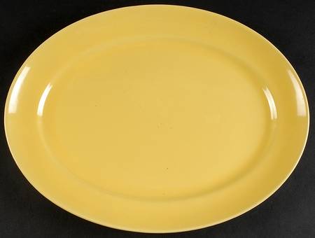 El Patio Bright Yellow (Glossy) 13" Oval Serving Platter