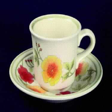 English Rock Rose Flat Cup & Saucer Set