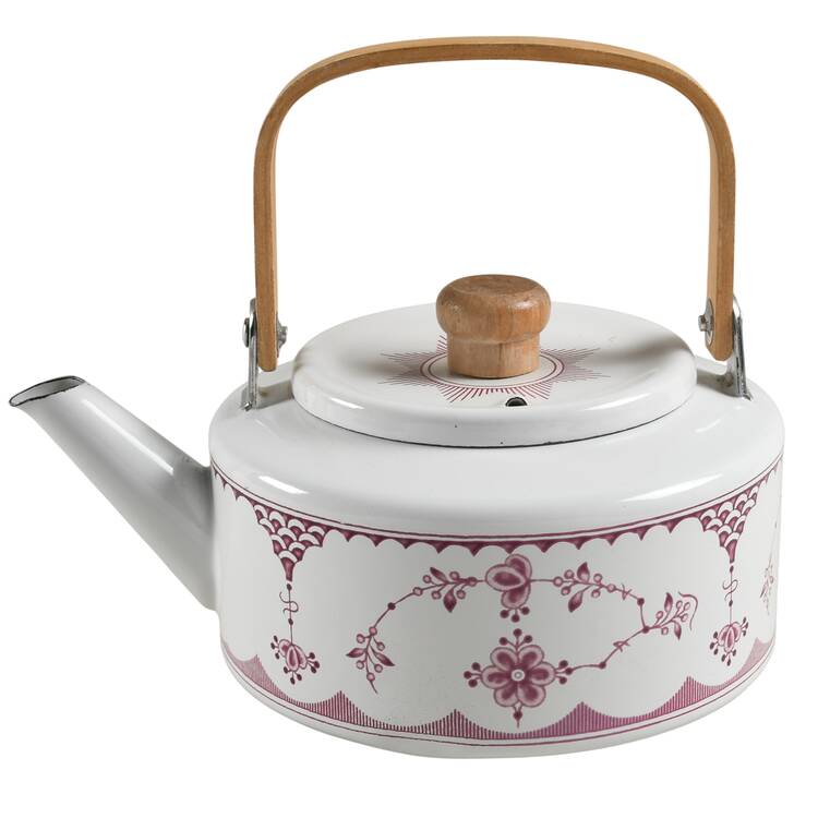 Erica Pink (White) Metal Kettle & Lid