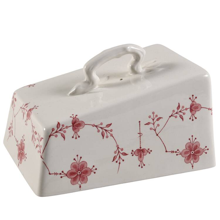 Erica Pink (White) Cheese Dish Lid, Lid Only (Wedge)
