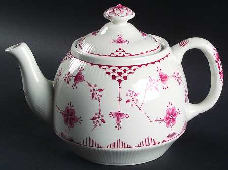Erica Pink (White) Teapot & Lid