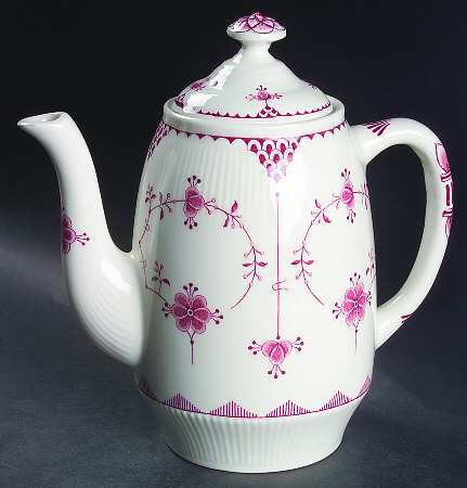 Erica Pink (White) Coffee Pot & Lid