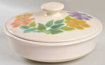 Floral (USA, Rim Shape) 3 Quart Round Covered Casserole