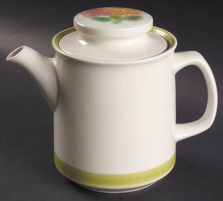 Floral (England, Coupe Shape) Teapot & Lid