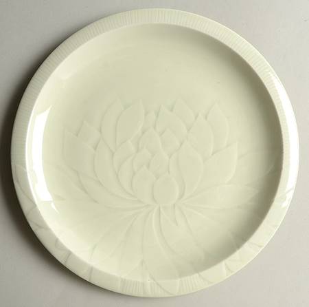 Floral Sculptures Celadon Luncheon Plate