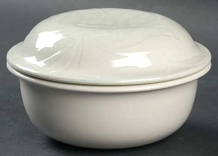 Floral Sculptures Celadon Individual Casserole & Lid