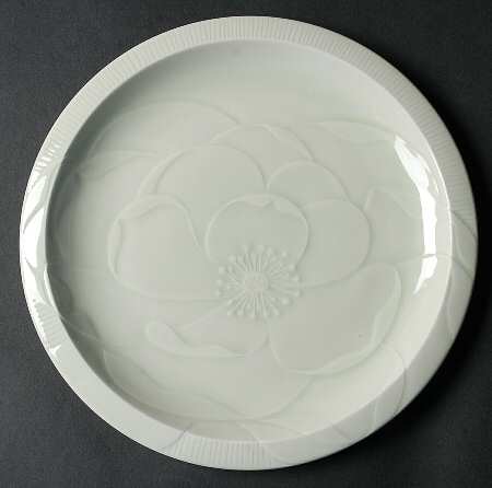 Floral Sculptures Celadon Luncheon Plate