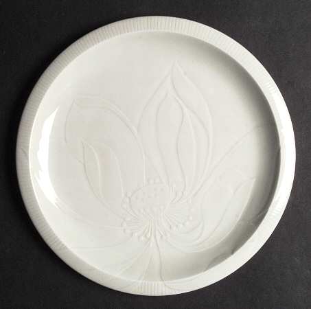Floral Sculptures Celadon Dinner Plate
