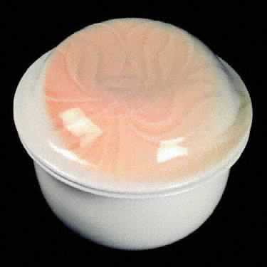Floral Sculptures Peach Individual Casserole & Lid