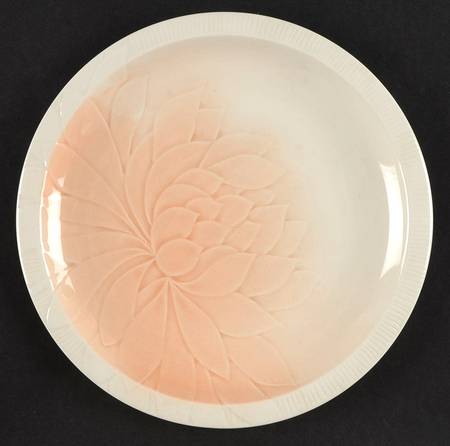 Floral Sculptures Peach Luncheon Plate