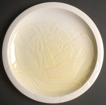 Floral Sculptures Yellow Luncheon Plate