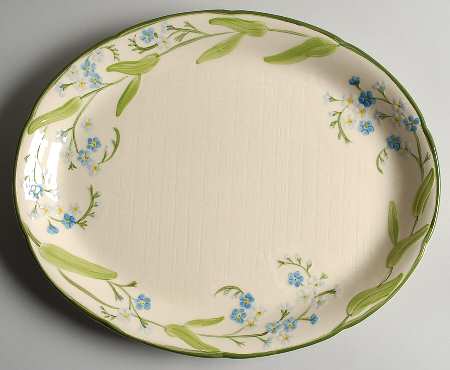 Forget Me Not 13" Oval Serving Platter