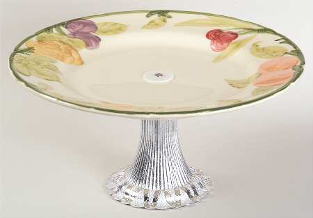 Fresh Fruit Cake Stand with 4"-5" Metal Pedestal  Hc