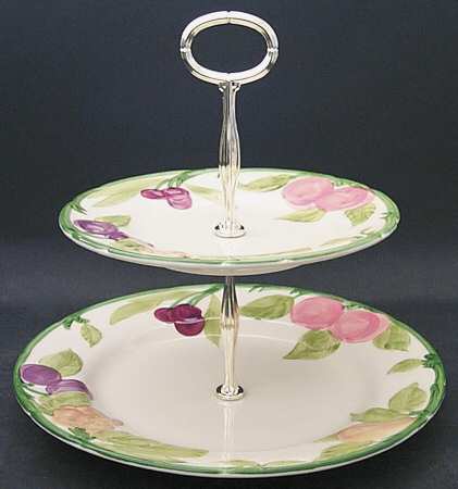 Fresh Fruit 2 Tiered Serving Tray (Dinner & Salad Plate)