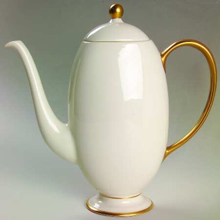 Gold Band (202 Merced Rim) Coffee Pot & Lid