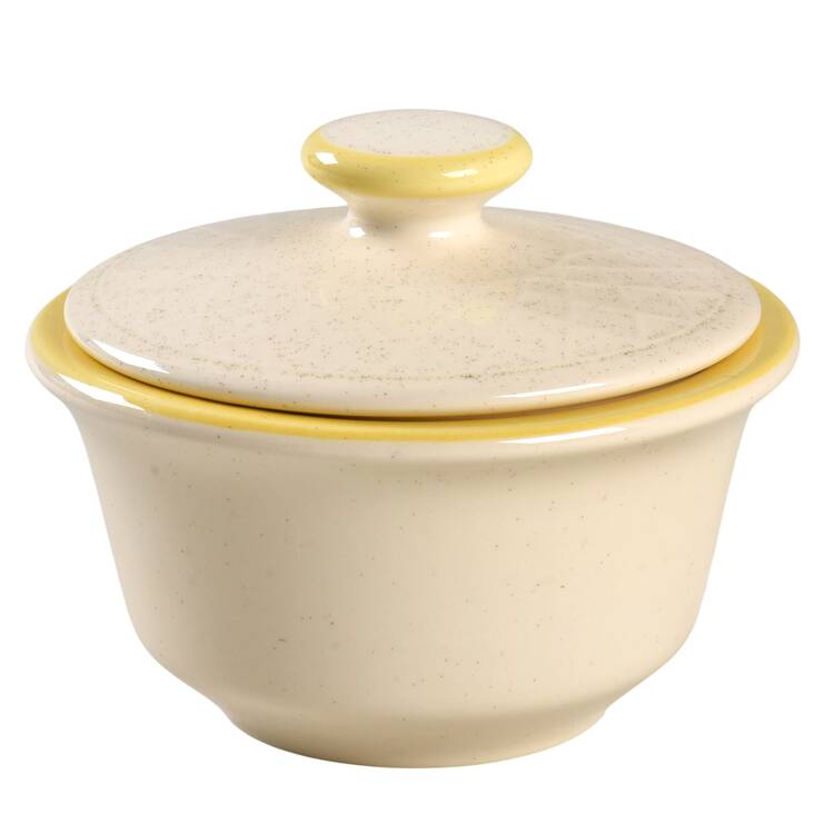 Golden Weave Sugar Bowl & Lid