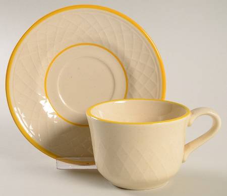 Golden Weave Flat Cup & Saucer Set