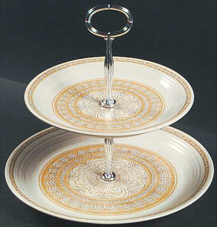 Hacienda Gold (USA) 6 5/8"-10"  2 Tiered Serving Tray (Dp, Sp) HC