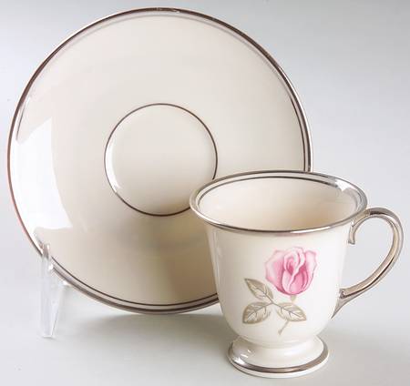 Huntington Rose Footed Demitasse Cup & Saucer Set