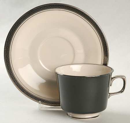 Indigo Footed Cup & Saucer Set by Franciscan