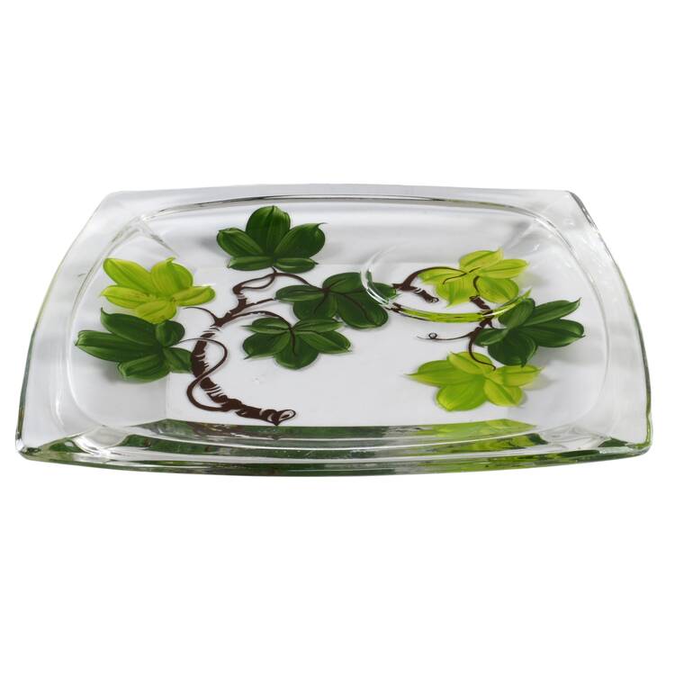 Ivy (American) Square Glass Snack Plate