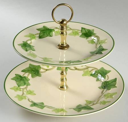 Ivy (American) 2 Tiered Serving Tray (Dinner & Salad Plate)