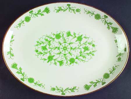 Lorraine Green 12" Oval Serving Platter