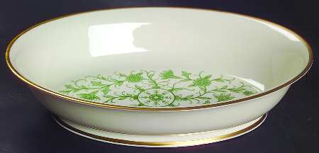 Lorraine Green 9" Oval Vegetable Bowl