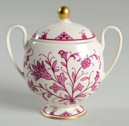 Lorraine Maroon Sugar Bowl & Lid
